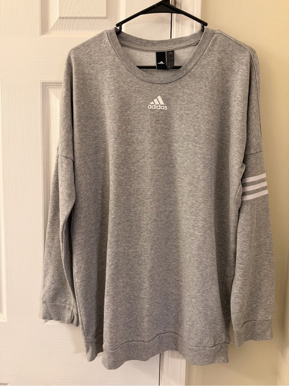 Adidas Gray Oversized Crewneck